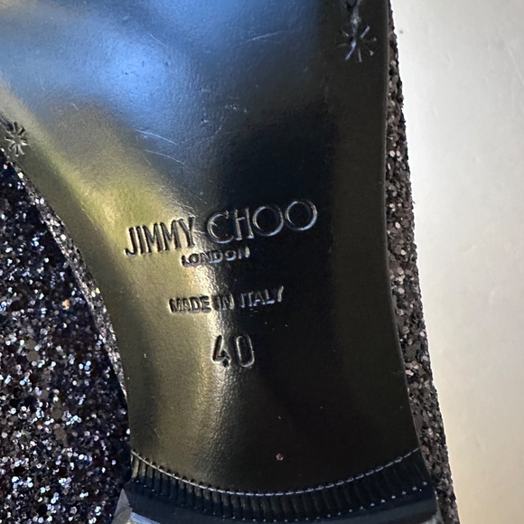 Jimmy Choo Men\'s Black Thame  Glitter Fabric Slipper, EU 40, US 8 main image 10